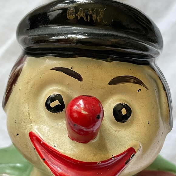 Vintage Clown Bank. Redware. - Picture 3 of 14